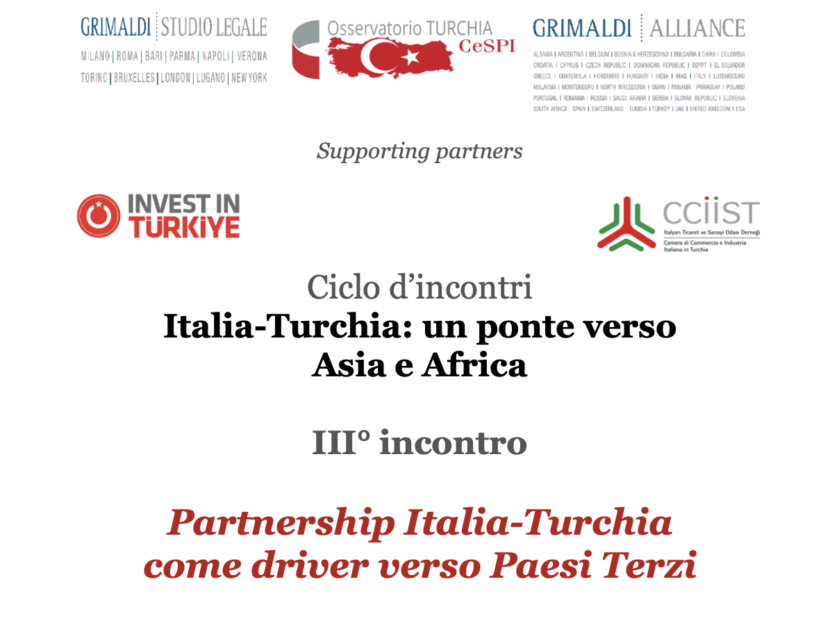 Partnership Italia-Turchia&nbsp;come driver verso Paesi Terzi